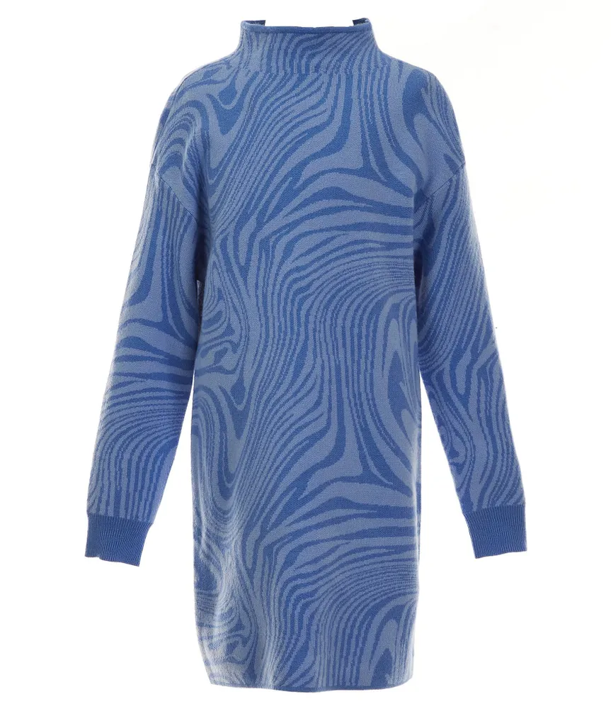 GB Big Girls 7-16 Long-Sleeve Marble Swirl Sweater Dress