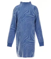 GB Big Girls 7-16 Long-Sleeve Marble Swirl Sweater Dress