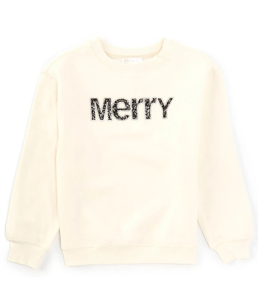 GB Big Girls 7-16 Long Sleeve Merry Jewel Crew Pullover