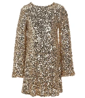 GB Big Girls 7-16 Long Sleeve Sequin Dress