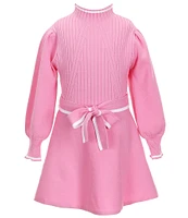 GB Big Girls 7-16 Long Sleeve Tie Waist Sweater Dress