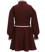 GB Big Girls 7-16 Long Sleeve Tie Waist Sweater Dress