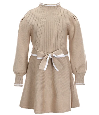 GB Big Girls 7-16 Long Sleeve Tie Waist Sweater Dress