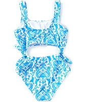 GB Big Girls 7-16 Pattern Cut Out One-Piece Swimsuit