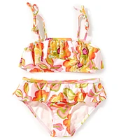 GB Big Girls 7-16 Printed Flounce Bralette Two-Piece Swimsuit