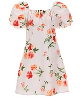 GB Big Girls 7-16 Floral Print Puff-Sleeve Empire Waist Dress