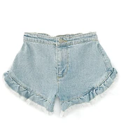 GB Big Girls 7-16 Ruffle Hem Denim Shorts