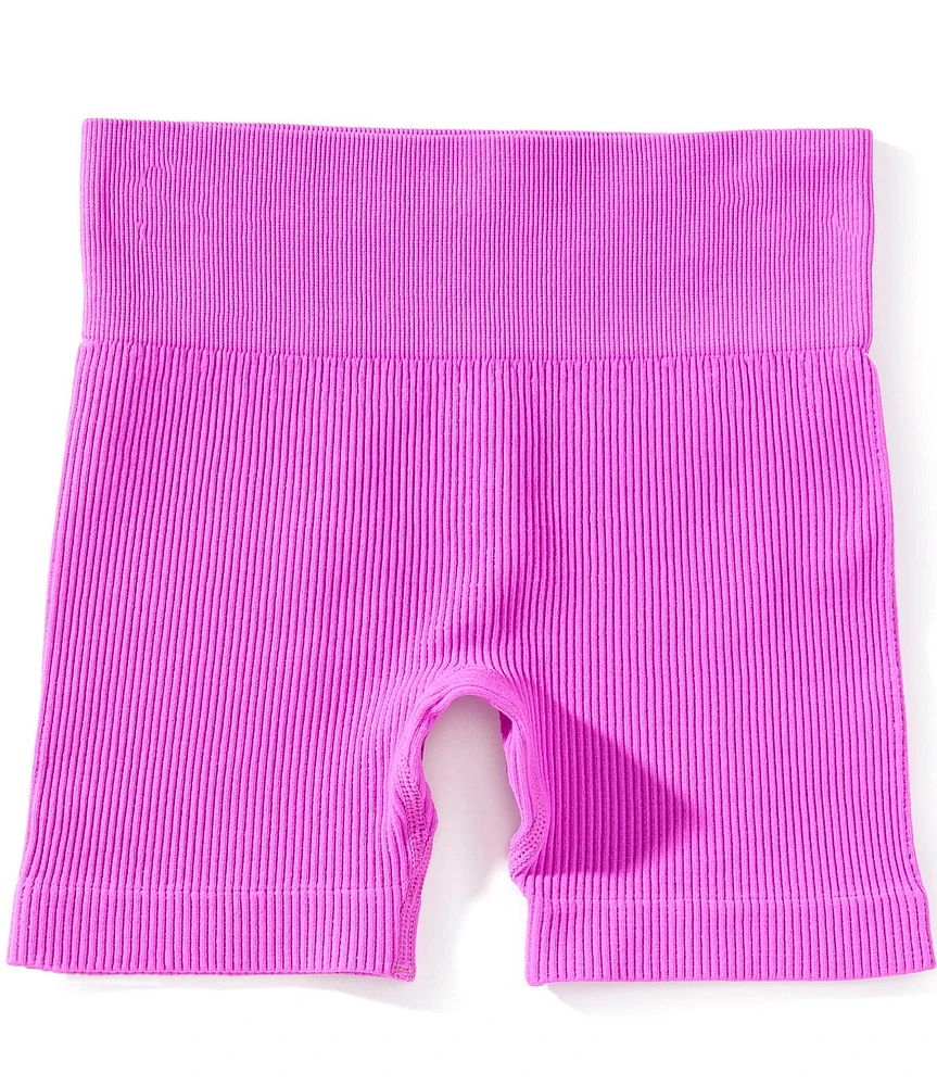 GB Big Girls 7-16 Seamless Wide Band Ribbed Bike Shorts