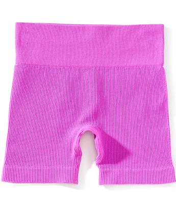 GB Big Girls 7-16 Seamless Wide Band Ribbed Bike Shorts