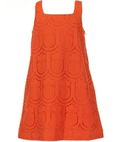 GB Big Girls 7-16 Sleeveless Eyelet Shift Dress