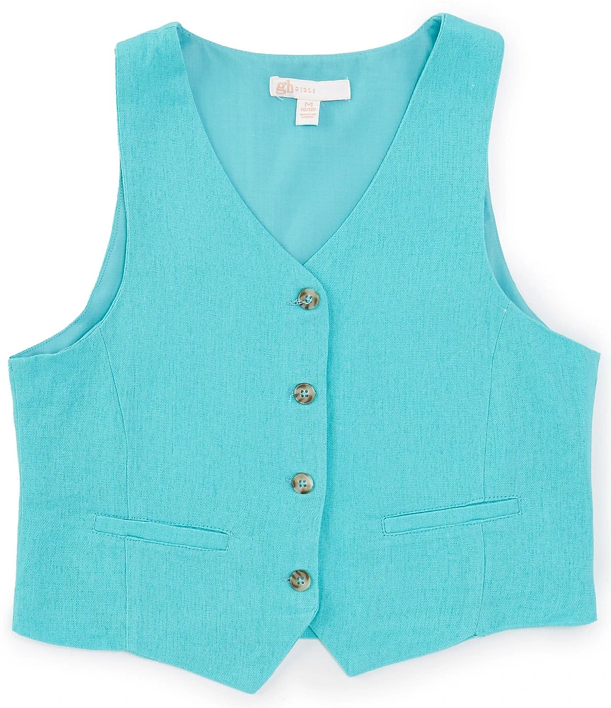 GB Big Girls 7-16 Sleeveless Linen Vest