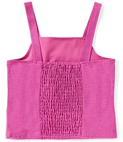GB Big Girls 7-16 Sleeveless Square Neck Linen Tank Top