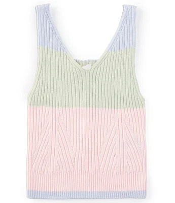 GB Big Girls 7-16 Sleeveless Stripe Knit Sweater Tank