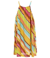 GB Big Girls 7-16 Sleeveless Striped Halter Neck Trapeze Dress