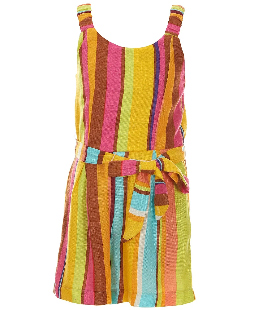 GB Big Girls 7-16 Striped Sleeveless Bungee Strap Romper