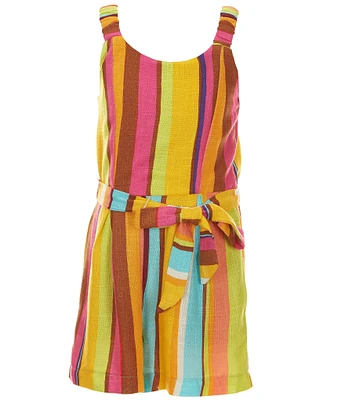 GB Big Girls 7-16 Striped Sleeveless Bungee Strap Romper