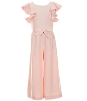 GB Big Girls 7-16 Tie Front Tiered Ruffle Sleeve Jumpsuit