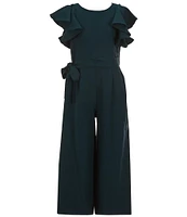 GB Big Girls 7-16 Tie Front Tiered Ruffle Sleeve Jumpsuit