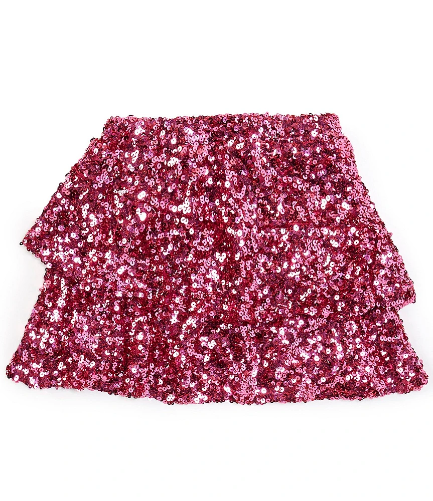 GB Big Girls Tiered Sequin Mini Skirt