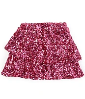 GB Big Girls Tiered Sequin Mini Skirt