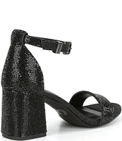 GB Bling-Out Rhinestone Embellished Family Matching Ankle Strap Block Heel Sandals