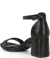 GB Bling-Out Rhinestone Embellished Family Matching Ankle Strap Block Heel Sandals