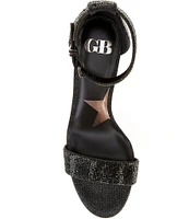 GB Bling-Out Rhinestone Embellished Family Matching Ankle Strap Block Heel Sandals