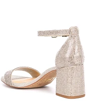 GB Bling-Out Rhinestone Embellished Family Matching Ankle Strap Block Heel Sandals