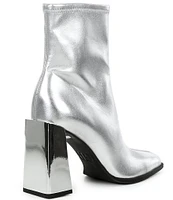 GB Border-Line Stretch Metallic Block Heel Booties