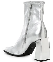 GB Border-Line Stretch Metallic Block Heel Booties