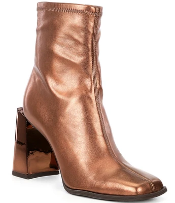 GB Border-Line Stretch Metallic Block Heel Booties