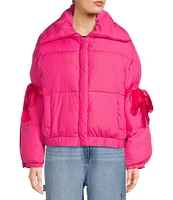 GB Bow Sleeve Puffer Jacket