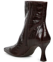 GB Call-Back Crocodile Embossed Leather Snip Toe Booties