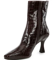 GB Call-Back Crocodile Embossed Leather Snip Toe Booties