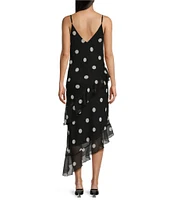 GB Cascading Polka Dot Midi Dress