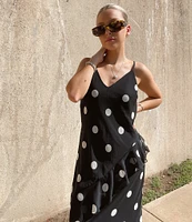 GB Cascading Polka Dot Midi Dress