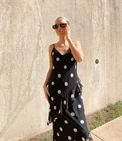 GB Cascading Polka Dot Midi Dress