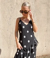 GB Cascading Polka Dot Midi Dress