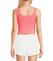 GB Chevron Ribbed Knit Cropped Tank Top