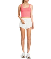 GB Chevron Ribbed Knit Cropped Tank Top