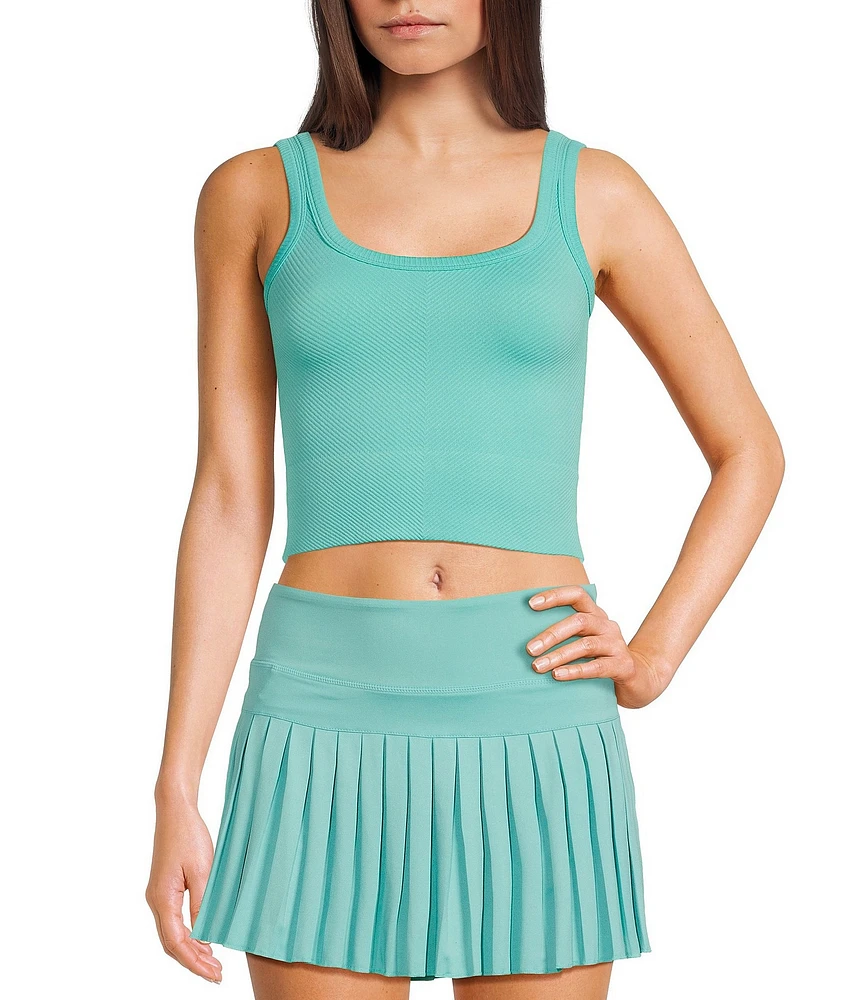 GB Chevron Ribbed Knit Cropped Tank Top