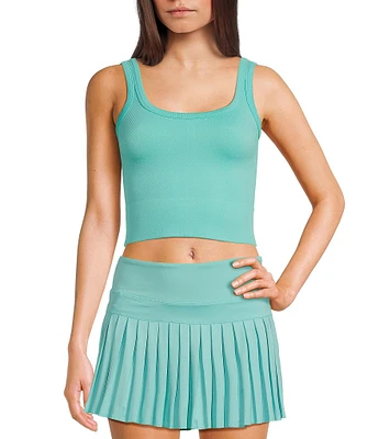 GB Chevron Ribbed Knit Cropped Tank Top