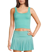 GB Chevron Ribbed Knit Cropped Tank Top