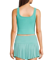 GB Chevron Ribbed Knit Cropped Tank Top