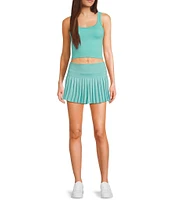 GB Chevron Ribbed Knit Cropped Tank Top