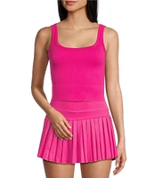 GB Chevron Ribbed Knit Cropped Tank Top