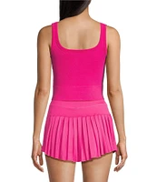 GB Chevron Ribbed Knit Cropped Tank Top