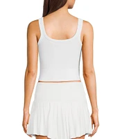 GB Chevron Ribbed Knit Cropped Tank Top