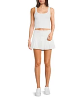 GB Chevron Ribbed Knit Cropped Tank Top