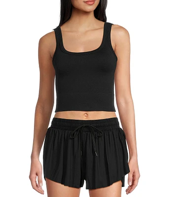 GB Chevron Ribbed Knit Cropped Tank Top